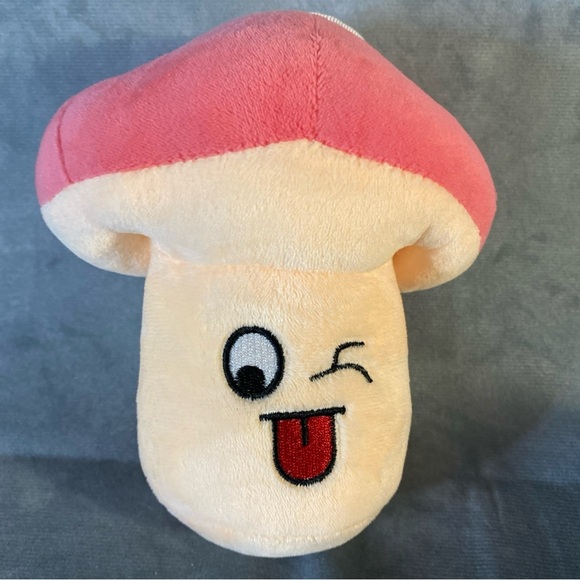 Mushroom Plush Duo Pink & Purple Hanging Display Happy Face Office Car Deco - Picture 5 of 13